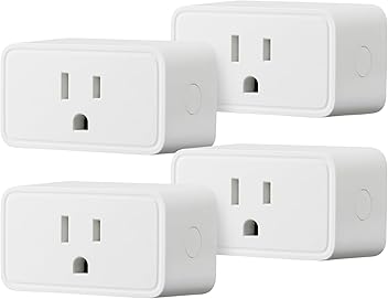 Image of Amazon Basics Single Outlet Indoor 2.4 GHz Wi-Fi Smart Plug, Works with Alexa only, 4-Pack, White