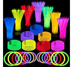 JOYIN Paquete de 144 pulseras de palos brillantes a granel de 8 pulgadas, neón que brilla en la oscuridad, Pascua, fútbol, …