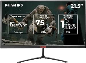 Monitor Gamer Pichau Athen V2L 21, 21.5 Pol., IPS, FHD, 1ms, 75Hz, FreeSync, VGA/HDMI, PG-ATHV2L21-BL01