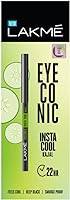 LAKMÉ Eyeconic Insta Cool Kajal, Black, Cooling Kohl Liner With Cucumber, Twist Up Pencil - Waterproof, Smudge Proof &...