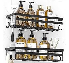 WOWBOX Shower Caddies 2 Pack - Adhesive Hanging Shower Shelf - Bathroom & Kitchen Organizers and Storage, No Drilling Stain…