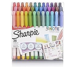 SHARPIE S-Note Creative Markers, Pastel Highlighters, Art Marker Set, Assorted Colors, Chisel Tip, 36 Count