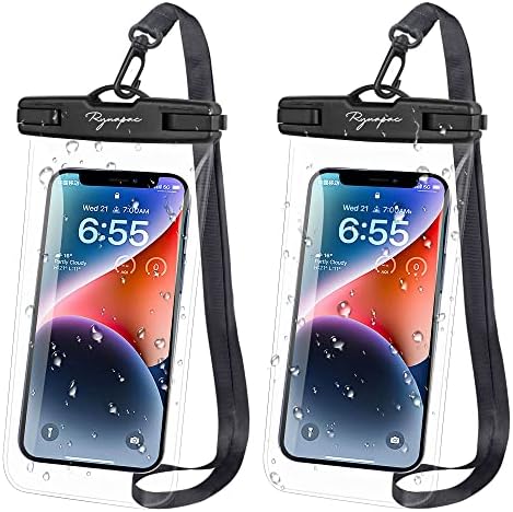 Rynapac Waterproof Phone Pouch Bag - 7.5in Water Proof Cell Phone Case for Beach Travel Must Haves, Waterproof Phone Holder with Lanyard for iPhone 15 Pro Max Galaxy S23 Pixel 7a, Cruise Essentials