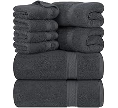 Utopia Towels - Juego de toallas de 8 piezas, 2 toallas de baño, 2 toallas de mano y 4 toallas faciales, 100% algodón hilad…