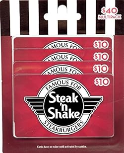 Steak 'n Shake Gift Cards, Multipack of 4