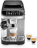 De'Longhi Magnifica Evo with LatteCrema System, Fully Automatic Machine Bean to Cup Espresso Cappuccino and Iced Coffee Maker, Colored Touch Display, Black, Silver