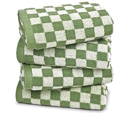 Jacquotha Green Hand Towels for Bathroom Set of 4 - Cute Checkered Hand Towel for Kitchen Home Decor, Lightweight Bathroom …