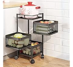 Kitchenwell Multi-Purpose Trolley Storage Organizer and Kitchen Accessories Items for Kitchen Storage Rack Square Design Fr…