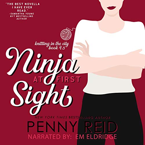 Diseño de la portada del título Ninja at First Sight: An Origin Story (Knitting in the City)