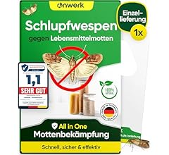 anwerk® Schlupfwespen gegen Lebensmittelmotten - 1 Karte à 1 Lieferung - Effektiv Lebensmittel Motten bekämpfen - Alternati…