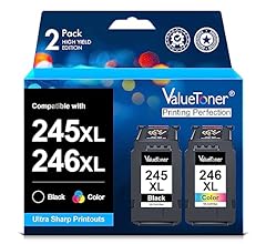 Valuetoner Ink Cartridge Replacement for Canon 245XL/black and The 246xl/Color 243 244 Combo Pack for Pixma TR4520 TR4527 M…