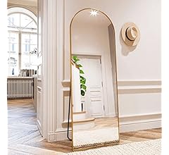HARRITPURE 64"x21" Arched Full Length Mirror Free Standing Leaning Mirror Hanging Mounted Mirror Aluminum Frame Modern Simp…