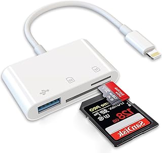 iPhone SDカードリーダー 3 in 1 USB/SD/TF変換アダプタ 設定不要 写真/ビデオ USB3.0高速双方向データ転送 メモリカードリーダー Lightning to USBアダプタ iPhone/iPad/IOS/カメラ/カ...