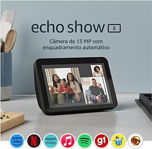 Echo Show 8 (2ª Geração): Tela Inteligente HD de 8&#34; com Alexa e câmera de 13 MP - Cor Preta