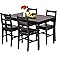 FDW Kitchen Table and Chairs for 4 Dining Room Table Set,Wood Elegant Kitchen Sets for Small Space,Dark Brown