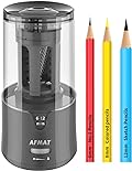 AFMAT Electric Pencil Sharpener, Pencil Sharpener for Colored Pencils, Auto Stop, Super Sharp & Fast, Electric Pencil Sharpener Plug in for 6-12mm No.2/Colored Pencils/Office/Home-Gray