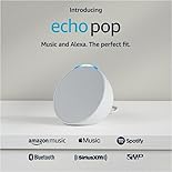 Echo Pop | Full sound compact smart speaker with Alexa - Glacier White + 4 months of Amazon Music Unlimited FREE