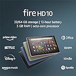 Amazon Fire HD 10 tablet, 10.1", 1080p Full HD, 32 GB, (2021 release), Black, without lockscreen ads