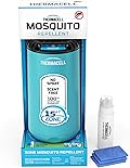 Thermacell Patio Shield Mosquito Repeller, Blue; Highly Effective Mosquito Repellent for Patio; No Candles or Flames, DEET-Free, Scent-Free, Bug Spray Alternative; Includes 12-Hour Refill