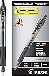 Pilot, G2 Premium Gel Roller Pens, Bold Point 1 mm, Pack of 12, Black