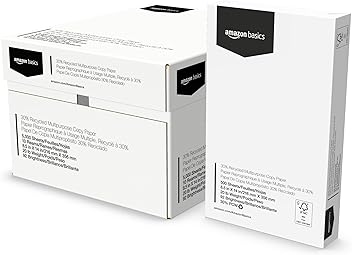 Image of Amazon Basics - 30% Recycled Multipurpose Copy Printer Paper, 10 Reams, 5000 Count (10 Packs of 500), 8.5" x 14", White