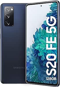 Samsung Galaxy S20 FE 5G (128 GB, 6 GB) de 6,5&#34; AMOLED, Snapdragon 865, IP68 Resistente à água, 5G Volte totalmente desbloqueado (, , Sprint, Metro) G781U (Marinha Cloud)