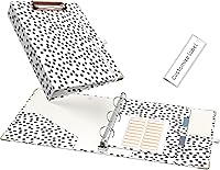 EYROZILL A5 Binder 1 Inch 3 Ring for 5.5" x 8.5" Paper with Clipboard and Pocket, Mini Binders for School Office Supplies and Home, Polka Dots