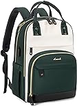 LOVEVOOK Laptop Backpack for Women, Fits 15.6 Inch Laptop Bag, Fashion Travel Work Anti-theft Bag, Business Computer Waterproof Backpack Purse, Beige-Green-Black