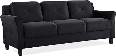 Lifestyle Solutions Harrington Sofa, 78.7"W x 31.5"D x 32.7"H, Black