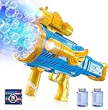 Bubble Machine Gun, Automatic Bubble Gun with Bubble Solution for Kids 3 4 5 6 7 8 9 10 11 12 Year Old, Bubble Maker for Summer Kids Outdoor Toys Birthday Wedding Party