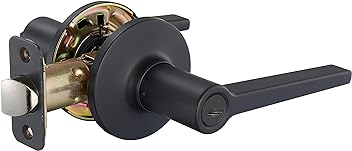 Image of Amazon Basics Manchester Door Lever - Privacy - Matte Black,Pack of 6, 6 Count Total