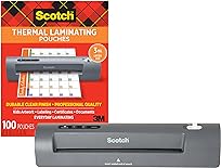 Scotch Thermal Laminator and Pouch Bundle, 2 Roller System, Laminate up to 9" Wide (TL901X) with Scotch Laminating Pouches, 100-Pack (TP3854-100)