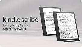 Amazon Kindle Scribe (16 GB) - 10.2” 300 ppi Paperwhite display, a Kindle and a notebook all in one, convert notes to text and share, includes Basic Pen