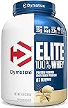 Dymatize Elite 100% Whey Protein Powder, 25g Protein, 5.5g BCAAs & 2.7g L-Leucine, Quick Absorbing & Fast Digesting for Optimal Muscle Recovery, Gourmet Vanilla, 5 Pound, 67 Servings