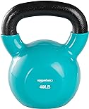 Amazon Basics Vinyl Coated Cast Iron Kettlebell, 40 Pounds, Light Blue