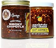 Cravings by Chrissy Teigen Chili Sauce Duo, Smoky Chipotle Chili Crisp and Momofuku Hot Honey Chili Crunch, 13.7 oz (2 Pack)