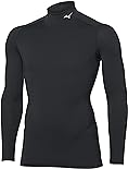 [ミズノ] トレーニングウェア コンプレッションドライアクセルバイオギアシャツ ハイネック長袖 吸汗速乾 ストレッチ 紫外線カット メンズ 2021年モデル ブラック(マット) 2XL