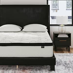 Signature Design by Ashley Queen Size Chime 12 Inch Medium Firm Hybrid Mattress with Cooling Gel Memory Foam