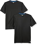 Amazon Essentials Men's Active Performance Tech T-Shirt (Available in Big & Tall), Pack of 2, Black, Large