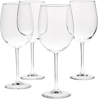 Image of Amazon Basics All-Purpose Wine Glasses, 19-Ounce, Set of 4, Clear