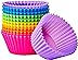 Amazon Basics Reusable Silicone Round Baking Cups, Muffin Liners, Pack of 12, Multicolor, 2.9 X 2.96 X 1.3 Inch