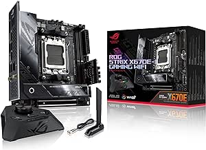 ASUS ROG Strix X670E-I Gaming WiFi AMD X670 AM5 Ryzen™ Desktop 9000 &amp; 7000 Mini-ITX mITX Motherboard, 10+2 Power Stages, ROG Strix Hive, PBO Button, PCIe® 5.0, DDR5, Wi-Fi 6E, 2X M.2, 2X USB4® Type-C