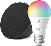 Echo Pop | Charcoal with Sengled Smart Color Bulb