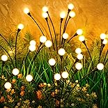 ASMAD Solar Garden Lights, 6 Pack 48 LEDs Solar Outdoor Lights, Christmas Decorations Lights, Solar Christmas Lights, Firefly Lights for Patio Pathway Outdoor Decor, Big Bulb Solar Swaying Light