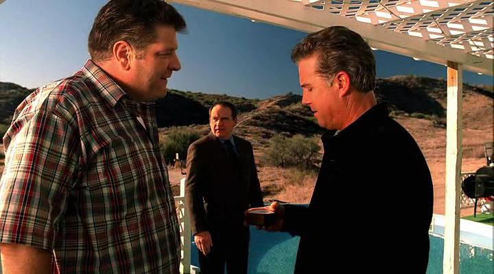 Paul Guilfoyle, Stephen Lee, and William Petersen in CSI: Crime Scene Investigation (2000)