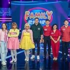 Dingdong Dantes, Candy Pangilinan, Romnick Sarmenta, Eugene Domingo, Sharlene San Pedro, Arron Villaflor, Pokwang, Matteo Guidicelli, and Kylie Verzosa in Family Feud Philippines (2022)