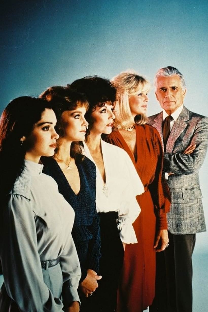 Kathleen Beller, Joan Collins, John Forsythe, Linda Evans, and Pamela Sue Martin in Dynasty (1981)
