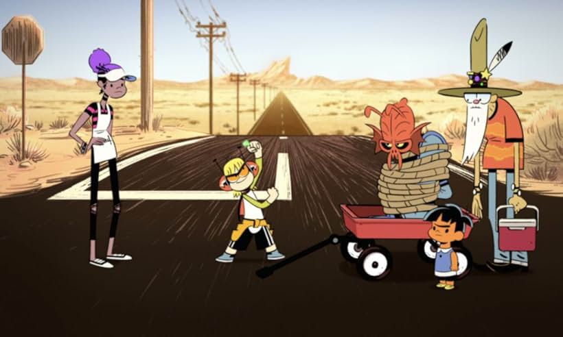 Tom Kenny, Keith Ferguson, Bennett Abara, Lily Rose Silver, and Jack Fisher in Kid Cosmic (2021)