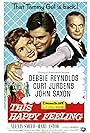 Debbie Reynolds, Curd Jürgens, and John Saxon in This Happy Feeling (1958)