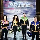 Angus Deayton, Mariella Frostrup, Johnny Vegas, Laura Tobin, Louis Walsh, Colin Jackson, Professor Green, and Ella Eyre in Drive (2016)